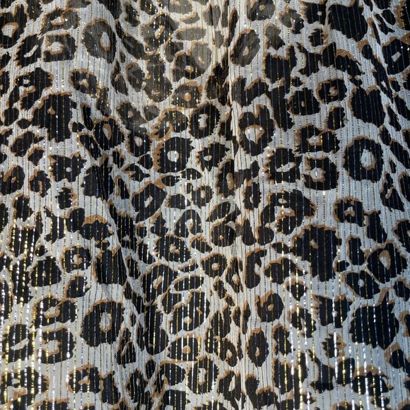 Velvet By Graham & Spencer Peyton Leopard Blouse TUNIC Womens Sz XS metallic - Picture 13 of 14